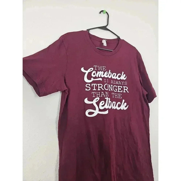 Canvas Maroon Printed Tee Short Sleeve Casual Large - Picture 2 of 7